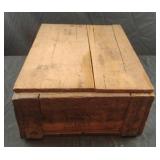 Vintage handmade wood box with lid