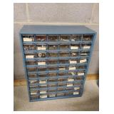 Plastic 18 drawer organizer with contents 14 1/2
