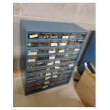 Plastic 50 drawer organizer with contents 14 1/2