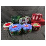 Assorted christmas tins
