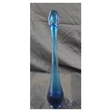 MCM Viking Blue Epic Bud Glass Swung Vase
