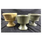 vintage McCoy Floraline sage green ribbed pottery