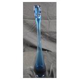 MCM Viking Blue Epic Bud Glass Swung Vase