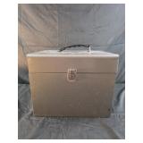 Vintage metal file box with key