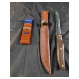 Vintage cutco knife with sheath and sharpening