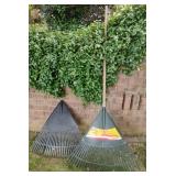 Yard rakes. 1 is missing handle