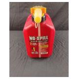 No-Spill 2 1/2 gal gas jug with liquid