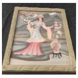 Vintage pastel Asian painting