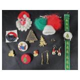 Christmas Brooches, Watch and earrings