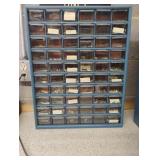 Plastic 50 drawer organizer with contents 14 1/2