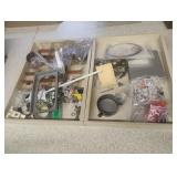 Rubbermaid trays with contents......