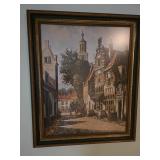 19x23 Dutch Town Horse and Wagon" by Dutch artist