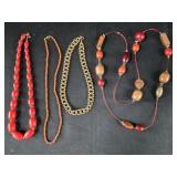 Reds and Golds Fashion Necklaces