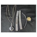 Sutton Watch Necklace, Bulova Watch Face and 3
