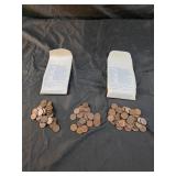 1966 and 1967 pennies, assorted in middle