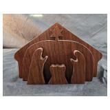 5.5x3.5 wooden nativity scene