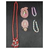 Native American Necklace,  Hand crafted Brooches,