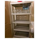 36x72x24 five teir plastic shelving contents Not