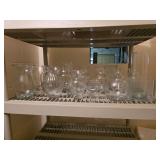 Assorted clear glass vases