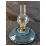 handcrafted art pottery oil lamp