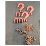 Hooks and a small pieces of chain