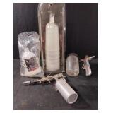 Pneumatic paint sprayers and cups