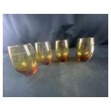 yellow glass cups