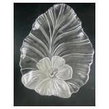 Flower leaf design platter