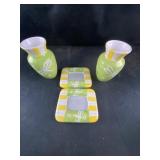 Yellow and green dragonfly design assortment