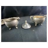 Tea cup set with silver tray