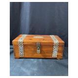 Treasure Chest vintage 1940s cedar and brass