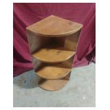 Corner wood shelf