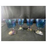 4 colorful wine glasses