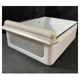 Vintage Enamelware refrigerator crisper drawer