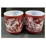 Vintage Hazel Atlas Milkglass Mug: Tex and Hawk