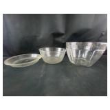 PYREX glass bowl, Anchor Mixing bowl, and big