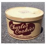 Vintage Charles Cookies Metal Container
