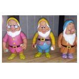 Lot of 3 Vintage 7" Disney Snow White Dwarfs -