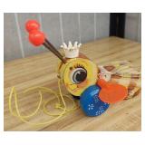 Vintage Fisher Price Queen Buzzy Bee 444 Pull Toy