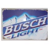Busch Light Tin Metal Sign - Measures 12" x 8"