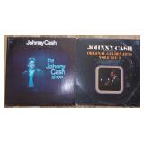 (2) Vintage Johnny Cash Vinyl Record Albums - The