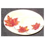 Autumn Leaves Floral Serving Platter - Measures