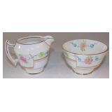 Vintage Phoenix Bone China Creamer & Bowl Set -