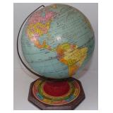 Vintage J Chein Tin Litho World Globe w/ Zodiac -