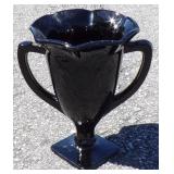 Vintage Black Amethyst Trophy Vase w/ Embossed