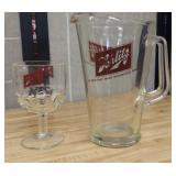 Vintage Schlitz Beer Pitcher & Glass Set