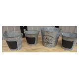Lot of 4 Galvanized Pail Buckets