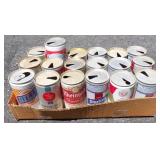 Vintage Box Lot of Pull Tab Beer Cans -