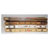 (4) Vintage Brick Masons Folding Wood Rulers -