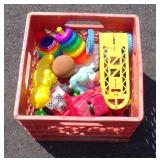 Vintage Milk Crate Full of Plastic Children